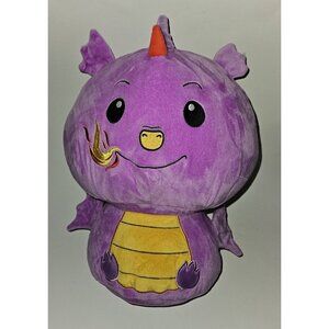 Purple Dragon Plush 14" Stuffed Animal Ideal Toys Direct Yellow Red